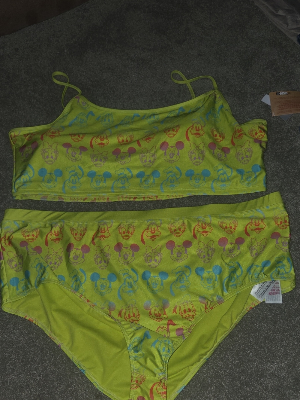 Disney Lime Green Character Lanyard with UV50 Tag